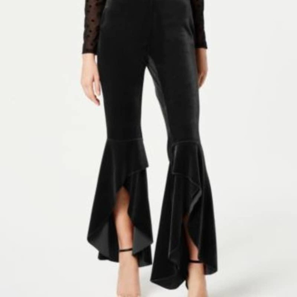 INC Bell Bottom Stretch Velvet Pull On Pants - Picture 2 of 9